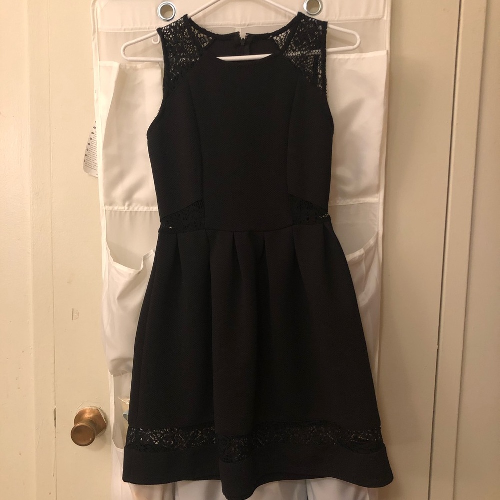 Black lace A line dress